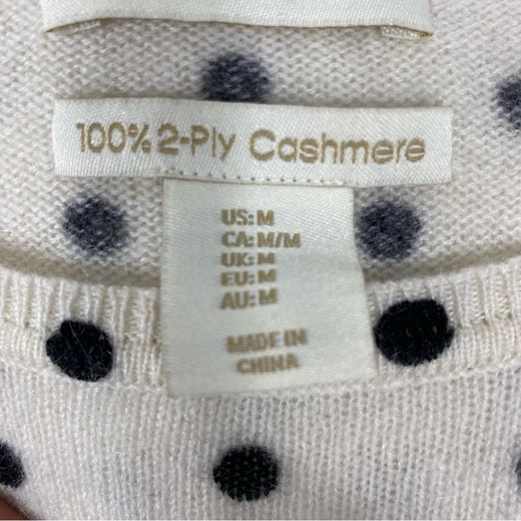 Cashmere sweater 2 ply polka dot sweater Cynthia Rowley - Picture 7 of 7